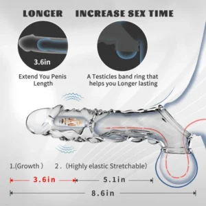 Reusable Penis Extension Vibrator Penis Sleeve