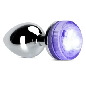 Light LED Remote Control Stainless Steel Butt Plug