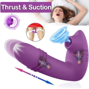 Wearable Strap-On Sucking Telescopic Vibrator
